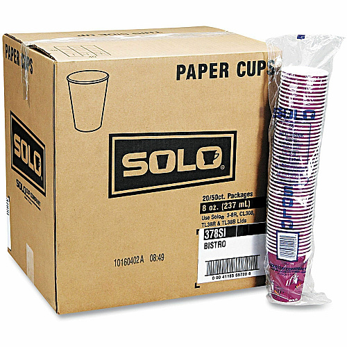 SOLO 10 oz Bistro Design Disposable Paper Cups (370SI0041)