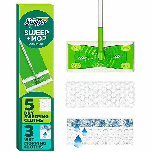 Swiffer Sweep and Mop Deluxe, 2-in-1 Floor Mopping and Sweeping Kit (16519)