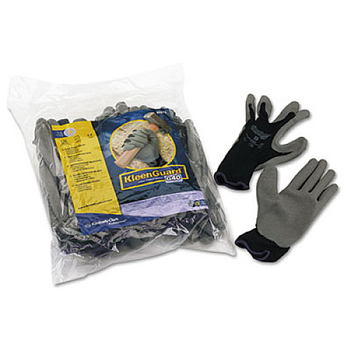 KleenGuard G40 Latex Coated Poly-Cotton Gloves, 250 mm Length, Large/Size 9, Gray, 12 Pairs (97272)