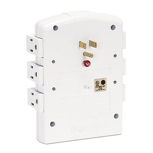 Innovera Wall Mount Surge Protector, 6 Outlets, 2160 Joules, White (IVR71651)