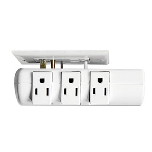 Innovera Wall Mount Surge Protector, 6 Outlets, 2160 Joules, White (IVR71651)