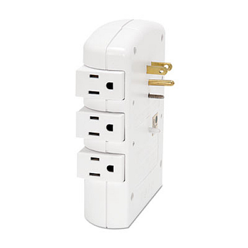 Innovera Wall Mount Surge Protector, 6 Outlets, 2160 Joules, White (IVR71651)