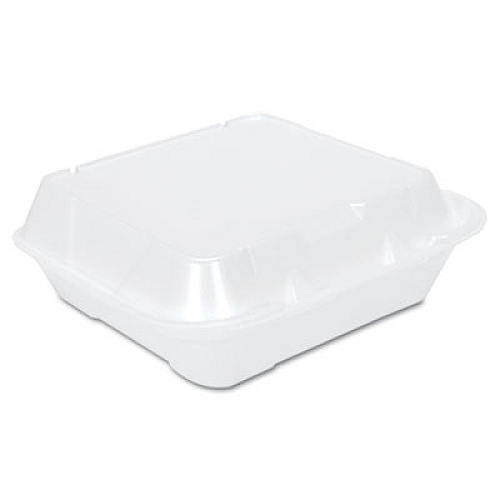 Genpak Snap-It Vented Foam Hinged Container, White, 8-1/4 X 8 X 3, 100/bag, 2 Bags/ct (SN240V)
