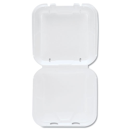 Genpak Snap-It Vented Foam Hinged Container, White, 9-1/4 X 9-1/4 X 3, 100/bag, 2/ct (SN200V)