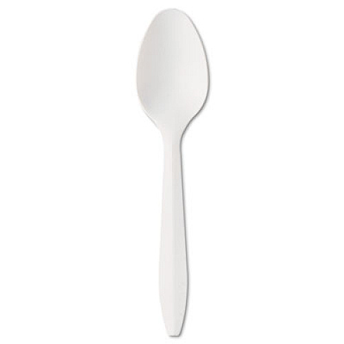 Boardwalk Mediumweight Polypropylene Cutlery, Teaspoon, White, 1000/Carton (BWKSPOONMWPP)