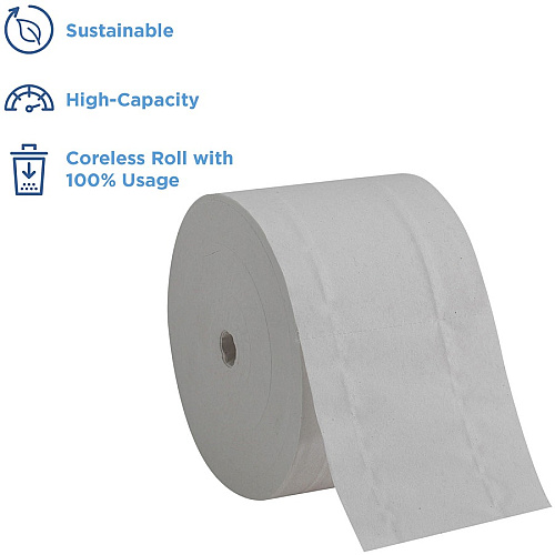 Compact Coreless Recycled Toilet Paper (19378)