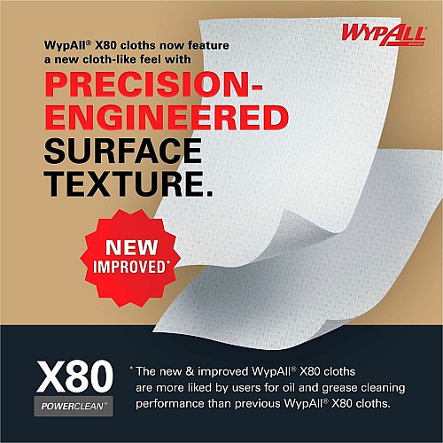 Wypall PowerClean X80 Heavy Duty Cloths - Brag Box (41041)