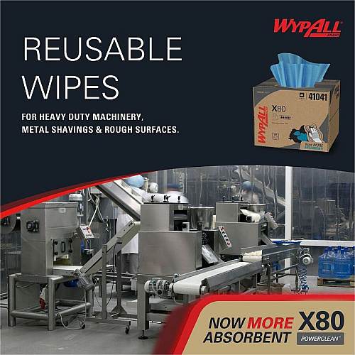 Wypall PowerClean X80 Heavy Duty Cloths - Brag Box (41041)