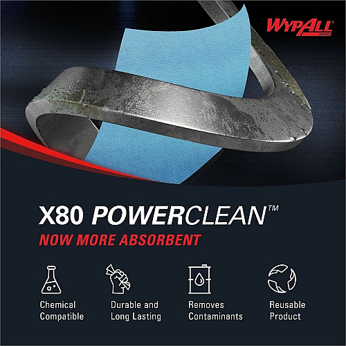 Wypall PowerClean X80 Heavy Duty Cloths - Brag Box (41041)