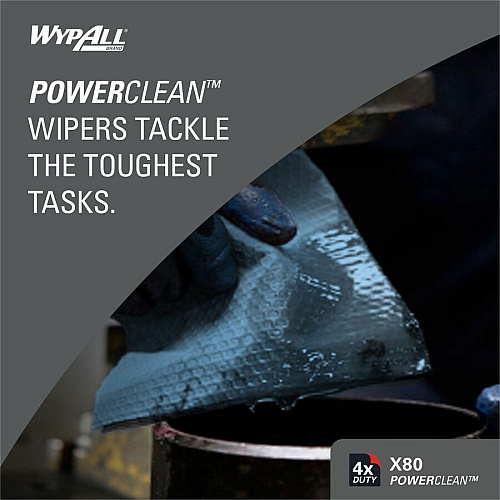 Wypall PowerClean X80 Heavy Duty Cloths - Brag Box (41041)