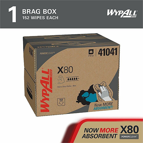 Wypall PowerClean X80 Heavy Duty Cloths - Brag Box (41041)