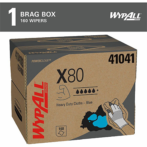 Wypall PowerClean X80 Heavy Duty Cloths - Brag Box (41041)