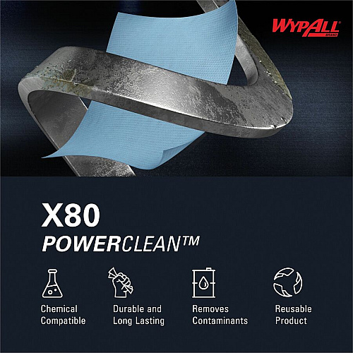 Wypall PowerClean X80 Heavy Duty Cloths - Brag Box (41041)