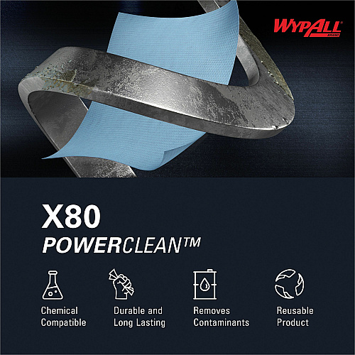 Wypall PowerClean X80 Heavy Duty Cloths - Brag Box (41041)