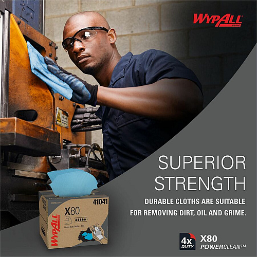 Wypall PowerClean X80 Heavy Duty Cloths - Brag Box (41041)