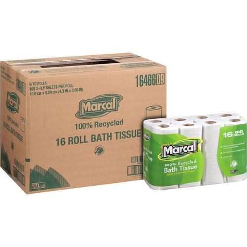 Marcal 100% Recycled, Soft & Absorbent Bathroom Tissue (16466PK)