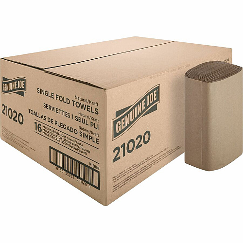 Genuine Joe Paper Towel Single fold 250 sheets Natural (21020)