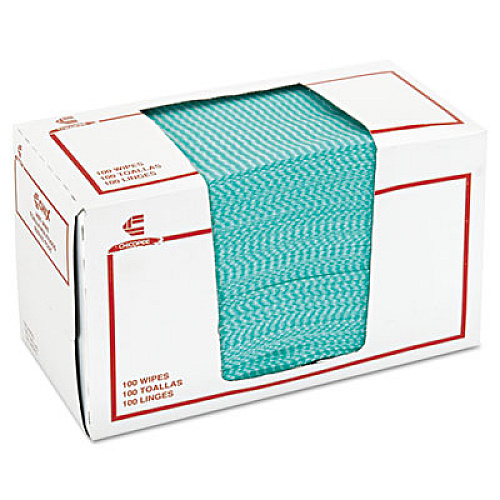 Chix Wet Wipes, 14 x 21, White/Green, 100 Towels/Pack, 9/Carton (8312)
