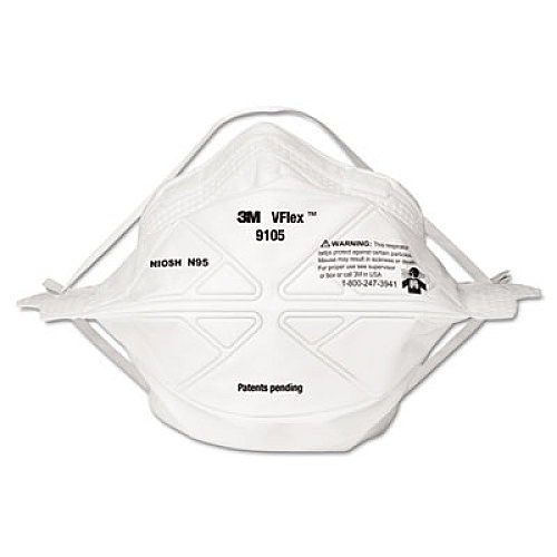 3M VFlex Particulate Respirator N95, Standard Size, 50/Box (9105)