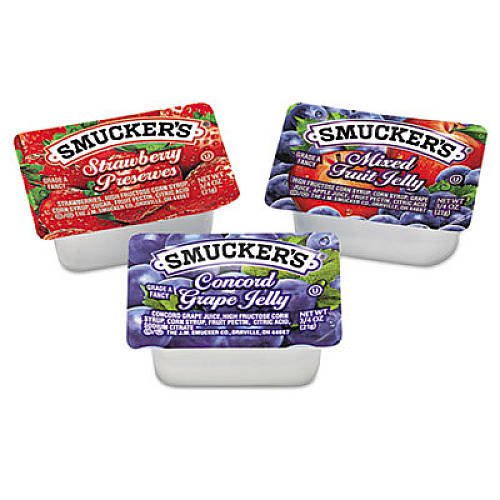 Smucker's Jam Assortment, Single Serving Packs, 0.5 oz, 200/Carton (774)