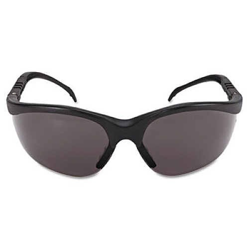 MCR Safety Klondike Safety Glasses, Matte Black Half Frame, Gray Dual Lens (KD112)