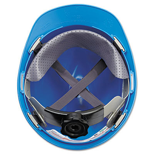 MSA V-Gard Hard Hats, Ratchet Suspension, Size 6 1/2 - 8, Blue (475359)