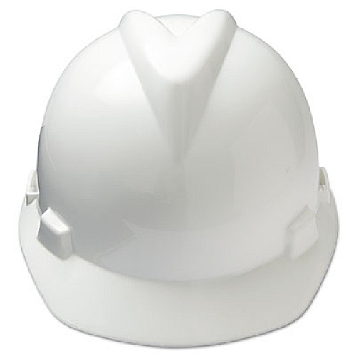 MSA V-Gard Hard Hats W/ratchet Suspension, Large Size 7 1/2 - 8 1/2, White (477482)