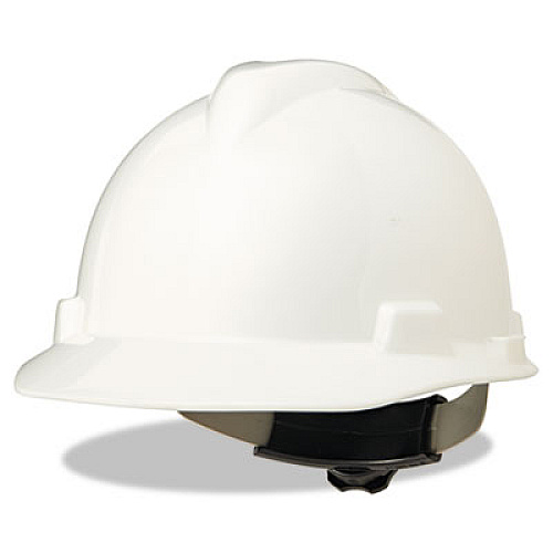 MSA V-Gard Hard Hats W/ratchet Suspension, Large Size 7 1/2 - 8 1/2, White (477482)
