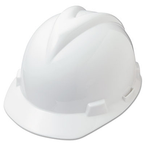 MSA V-Gard Hard Hats W/ratchet Suspension, Large Size 7 1/2 - 8 1/2, White (477482)