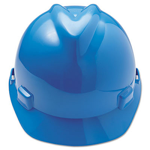 MSA V-Gard Hard Hats, Ratchet Suspension, Size 6 1/2 - 8, Blue (475359)