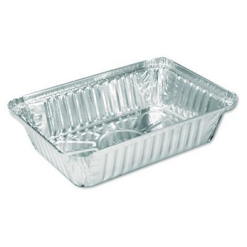 HFA Aluminum Oblong Pan, 2.25 lb, 5.94 x 8.44 x 1.81, Silver, 500/Carton (206230)