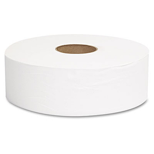 GEN JRT Jumbo Bath Tissue, Septic Safe, 1-Ply, White, 10" dia, 6 Rolls/Carton (GEN1512)