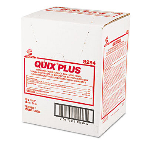 Chix Quix Plus Cleaning and Sanitizing Towels, 13.5 x 20, Pink, 72/Carton (8294)