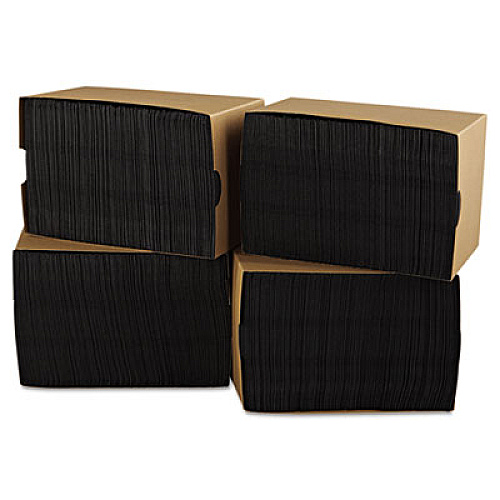 Hoffmaster Embossed Beverage Napkins, 2-Ply, 9.5 x 9.5, Black, 1,000/Carton (180313)