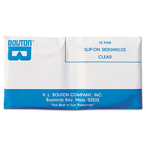 Bouton Slip-On Sideshields, Plastic, Clear, 10 Pairs/Box (99700)