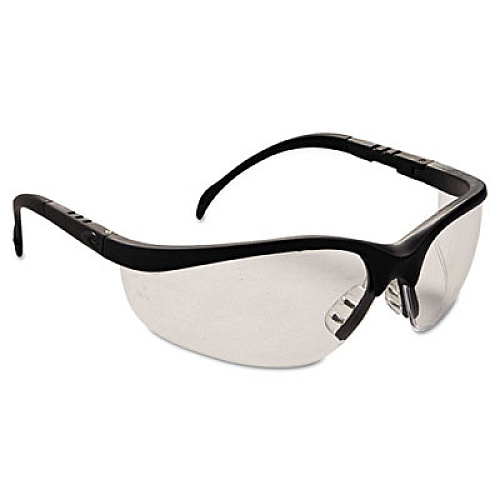 MCR Safety Klondike Safety Glasses, Matte Black Half Frame, Clear Dual Lens, 12/Box (KD110BX)