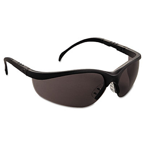 MCR Safety Klondike Safety Glasses, Matte Black Half Frame, Gray Dual Lens (KD112)