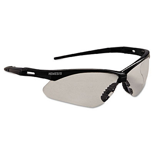 KleenGuard Nemesis Safety Glasses, Black Half Frame, Clear Dual Anti-Fog Lens (25679)