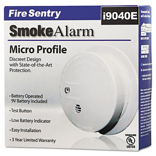 Kidde Battery-Operated Smoke Alarm Unit, 9V, 85db Alarm, 3 7/8" dia (0914E)