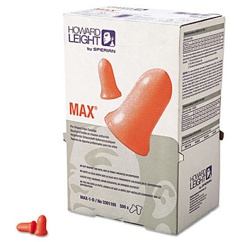 Howard Leight by Honeywell MAX-1 D Single-Use Earplugs, Cordless, 33NRR, Coral, LS 500 Refill
