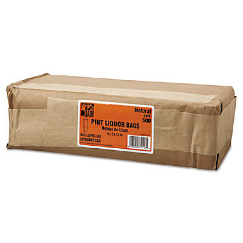General Grocery Paper Bags for Liquor Takeout, Pint Size, 35# Basis Weight, 3.75" x 2.25" x 11.25", Kraft, 500/Bundle (LQPINT500)