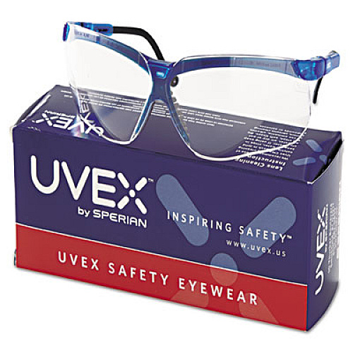 Honeywell Uvex Genesis Shooting Glasses, Vapor Blue Frame, Clear Lens, 10/Carton (S3240X)