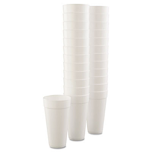Dart Foam Drink Cups, 24 oz, White, 500/Carton (24J24)