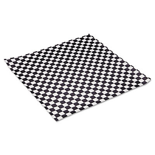 Bagcraft Grease-Resistant Paper Wraps and Liners, 12" x 12", Black Check, 1000/Box, 5 Boxes/Carton (057800)