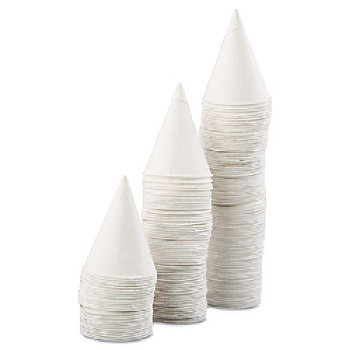 Konie Rolled Rim Paper Cone Cups, 4oz, White, 200/bag, 25 Bags/carton (40KRCT)