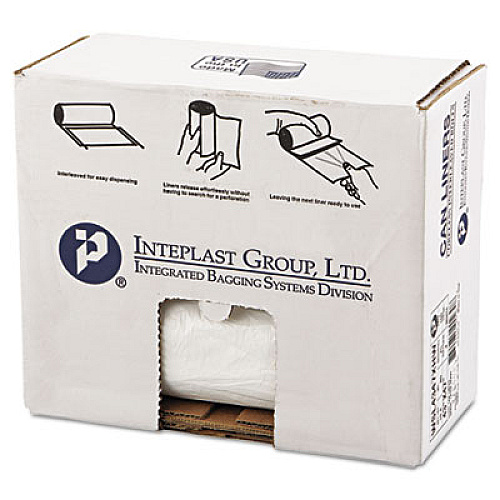 Inteplast Group LOW-DENSITY COMMERCIAL CAN LINERS, 56 GAL, 0.8 MIL, 43" X 47", WHITE, 100/CARTON (SL4347XHW)