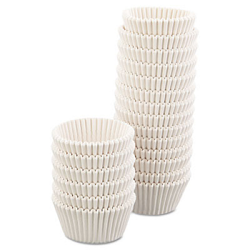 Hoffmaster Fluted Bake Cups, 4.5" Diameter x 1.25" h, White, Paper, 500/Pack, 20 Packs/Carton (610032)