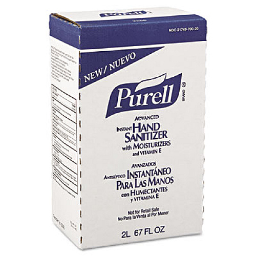 PURELL ADVANCED REFRESHING GEL HAND SANITIZER, CLEAN SCENT, 2000 ML REFILL, 4/CARTON (225604)