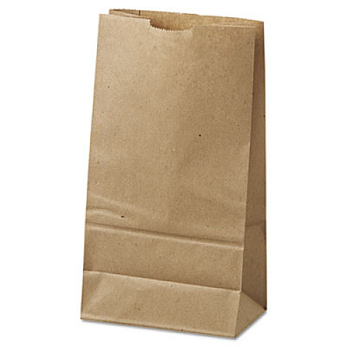 Ross & Wallace Paper Products Grocery Paper Bags, 6# Size, 35# Basis Weight, 5.88" x 3.63" x 11", Kraft, 500/Bundle (GK6500)