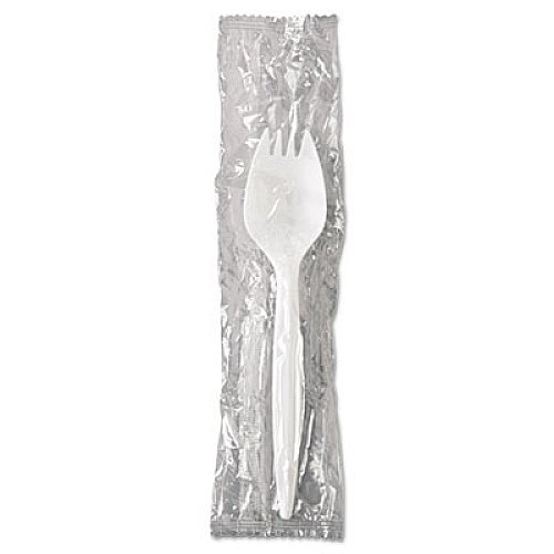 GEN WRAPPED CUTLERY, 5,75" SPORK, MEDIUMWEIGHT, POLYPROPYLENE, WHITE, 1,000/CARTON (GENMWSPKIW)